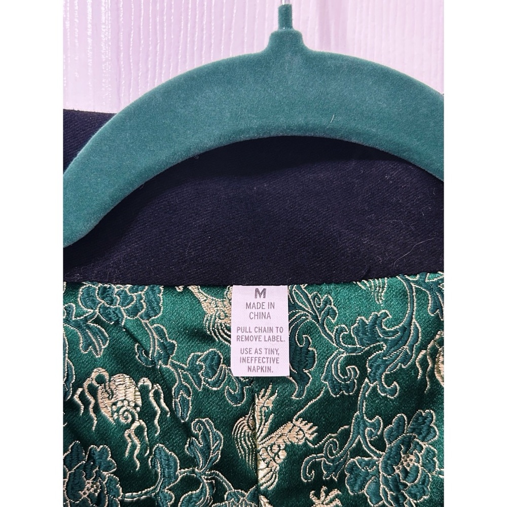 Betabrand Golden Dragon Reversible Smoking Jacket in Green/Black - Picture 11 of 14